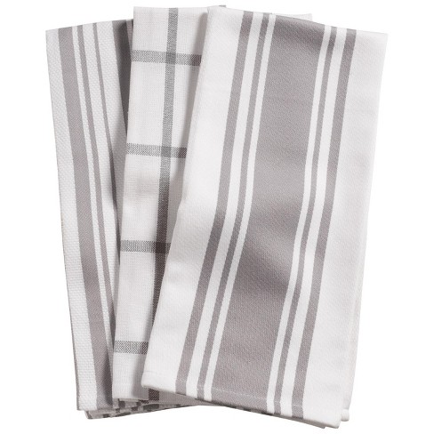 Farmhouse Living Stripe And Check Kitchen Towels, Set Of 3 - 17 X 28 - Red/white  - Elrene Home Fashions : Target