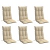 vidaXL Highback Chair Cushions 6 pcs Beige Oxford Fabric - 3 of 4