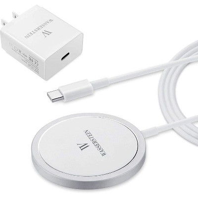 Wasserstein MagSafe Fast Wireless Charger Pad with 15W Quick Charge Power Adapter for iPhone 12, 12 Mini, 12 Pro, 12 Pro Max (White)
