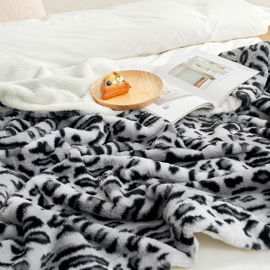 Cozy Bliss Faux Fur Throw Blankets Soft Animal Print Blanket for Couch Bed - 1 of 4