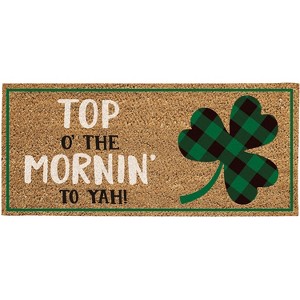 Evergreen Top of the Mornin' to Ya Sassafras Indoor Outdoor Switch Doormat 1'10"x10" Multicolored - 1 of 1