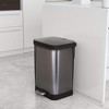 Glad Step Trash Can, Soft Close Lid Bin with Odor Protection, 13 Gallon, Pewter - 4 of 4