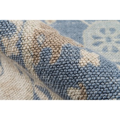 Anatolia Light Blue Medallion Wool-Blend 6'6" x 9' Area Rug