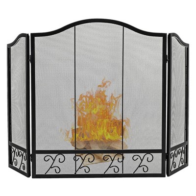 Tangkula 3-Panel Fireplace Screen Decoration Cover Child Baby Pets Safty Fire Folded Doors