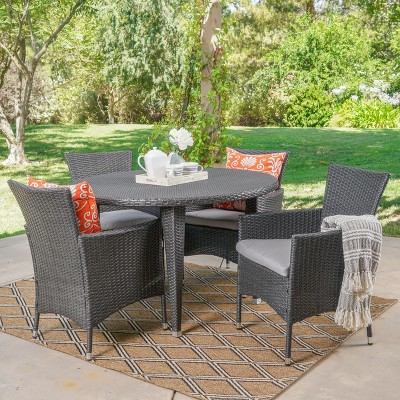 Paoha 5pc Wicker Dining Set  - Gray - Christopher Knight Home