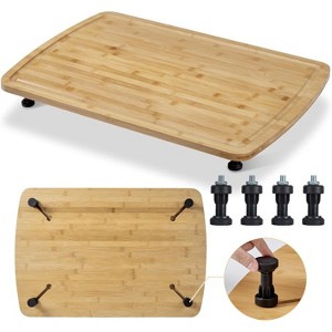 Bamboo Cutting Board and Stovetop Cover with 4 Removable Feet, 30x20 Extra Large Chopping Board with Juice Groove for Gas Electric Stove Burner RV - 1 of 4
