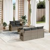 vidaXL 6 Piece Patio Sofa Set with Cushions Gray Poly Rattan - 2 of 4