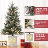3FT Small Christmas Tree, Pre-Lit Artificial Christmas Tree with 78 Led Lights, Snow Flocked Xmas Tree with White Base, Battery Operated, 1PC/2PCS - 4 of 4