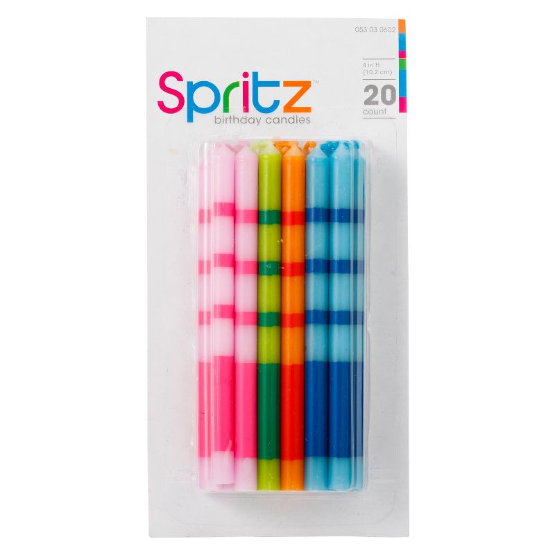 20ct Striped Birthday Candle - Spritz&#8482;, 1 of 2