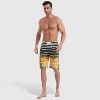 Anna-Kaci Men's Striped Ombre Board Shorts with Elastic Waistband and Drawstring Closure - 2 of 4
