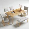 Upholstered Tufted Bench with Rubberwood Legs, Fabric Dining Bench for Bedroom, Entryway, Living Room, or Dining Room, 250 LBS Capacity - 4 of 4