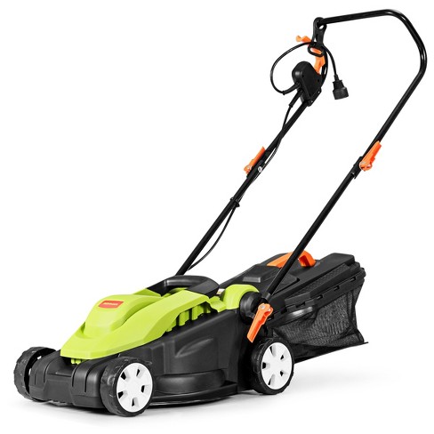 Costway 14 Inch 12Amp Lawn Mower w Folding Handle Electric Push Lawn Corded Mower Green