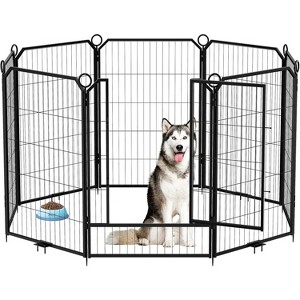Dog Playpen 8 Panels 40 inch Dog Pen Indoor Heavy Duty Puppy Exercise Pen Metal Pet Fence for RV Camping Yard Garden - 1 of 4