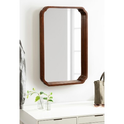 Marston Walnut Wood Rectangular Wall Mirror 24 x 36