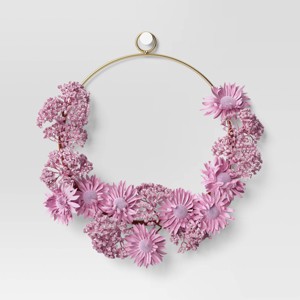 Pink Floral Mini Wreath - Room Essentials™ - 1 of 3