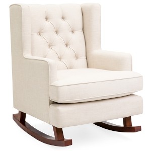 Best Choice Products Rocking Accent Chair, Tufted Upholstered  Wingback for Home, Nursery w/ Wood Frame - 1 of 4