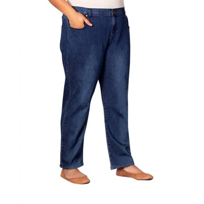 Women's Plus Size Premium Relaxed Leg Five Pocket Denim Jeans - On The Plus Side