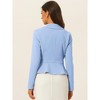 INSPIRE CHIC Women's Vintage Shawl Collar Long Sleeve Ruffle Hem Work Short Blazer - 3 of 4