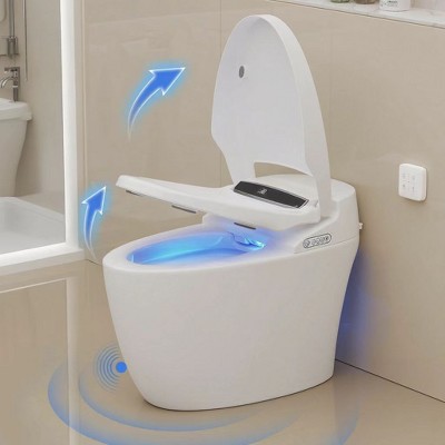 Dyonery one-piece toilet with standard comfort height, smart toilet with heated seat and night light, automatic flushing and automatic lid opening