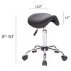 Legacy Decor Adjustable Height Pneumatic Saddle Roller Stool with Chrome Base - 2 of 2
