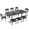 Crestlive Products 9pc Aluminum Patio Dinning Set 94.5in Rounded-corner Table and 8 Chairs Aluminum top Black for Outdoor Pool Lawn - 2 of 4