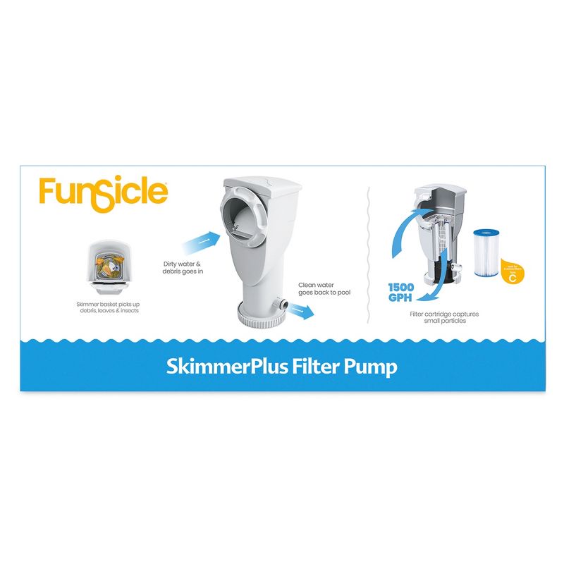Funsicle SkimmerPlus 2-in-1 Filter Pump System for Above Ground Pool, 5 of 8