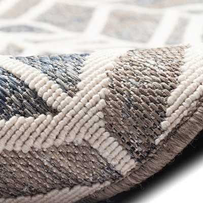 Cove Ivory and Grey Square Synthetic Indoor/Outdoor Rug