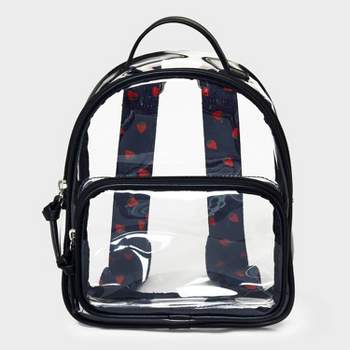 Kids' 8.5' Mini Backpack with Strawberry Straps - art class™ Black/Clear