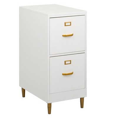 White And Gold Filing Cabinet