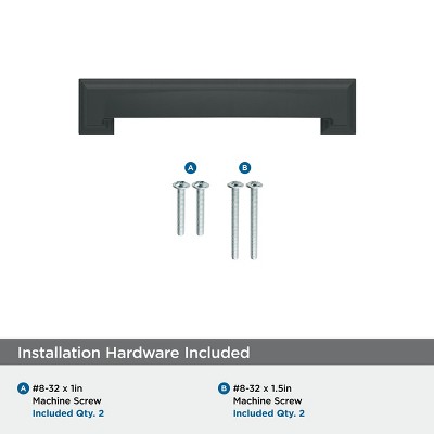 Matte Black Steel Cabinet Cup Pull with Mounting Hardware
