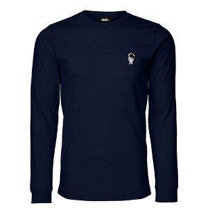 Dalix Astronaut Embroidered Cotton Classic Fit Long Sleeve Crewneck Tee Shirt Mens - 1 of 4