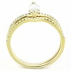 Slickblue Gold Ion Plated Stainless Steel Ring with Marquise & Pave Clear CZ Stones - Women's Wedding Band, Size 5-10 - 3 of 4