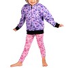 The Pink Picket Fence Suzie Dino Hoodie for Girls – Lightweight Zip-Up Jacket – Hand-Painted Dinosaur Print - 3 of 4