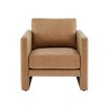 PAGED Accent Chair Modern Living Room Chairs Faux Leather Arm Chair with Coil Spring Seating and Floor Glides for Office - 2 of 4