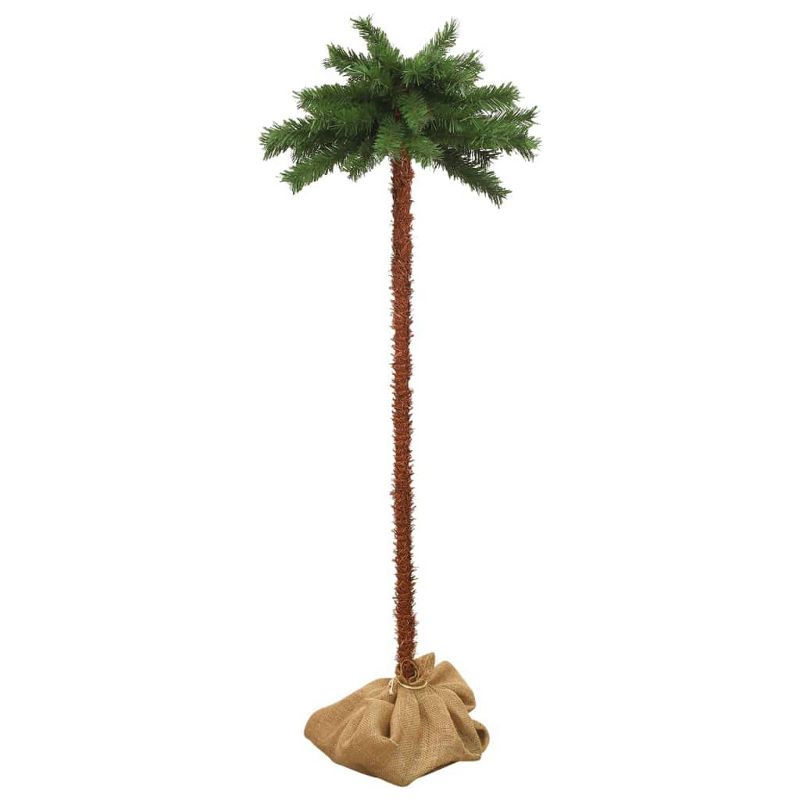 vidaXL Modern 47.2" LED Artificial Palm Tree - Green and Brown Tropical Home Accent Decor with Stable Base, 2 of 9