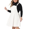 Agnes Orinda Women's Plus Size Denim Side Button Adjustable Strap Overall Jumpers - 2 of 4
