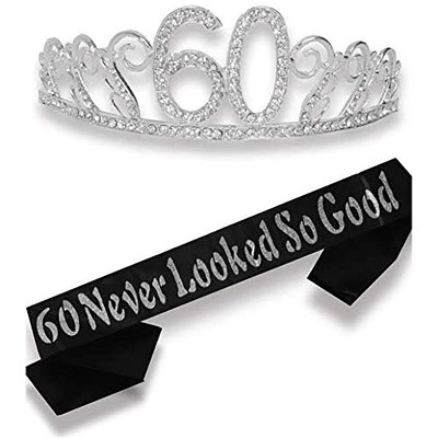 Meant2be 60th Birthday Sash & Tiara For Women - Silver : Target