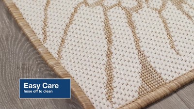 Carmel Vintage Sand Floral Indoor/Outdoor Flatwoven Rug 39"x59"