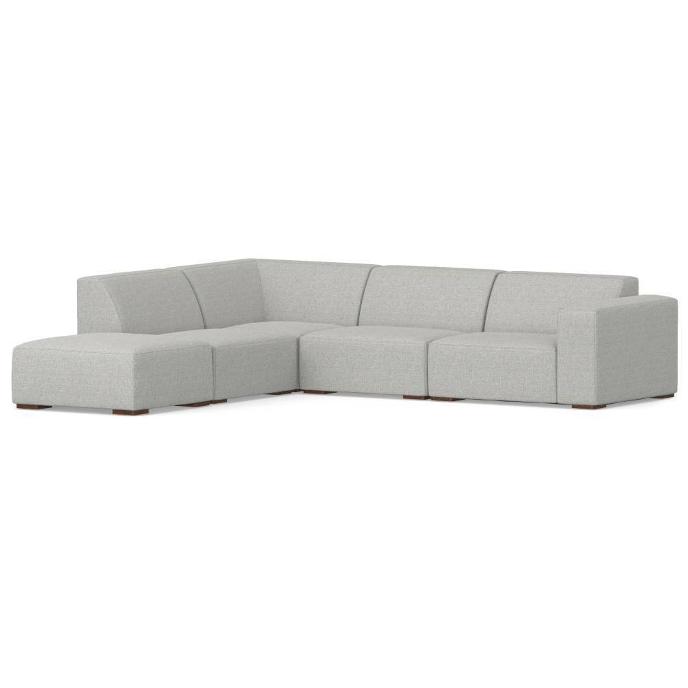 Photos - Sofa WyndenHall Biggs Left Sectional and Ottoman Pale Gray