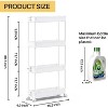 YIGII Slim Rolling Storage Cart 4 Tier Organizer Mobile Shelving Unit Utility Cart Tower Rack for Kitchen Bathroom Laundry Narrow Places - 4 of 4