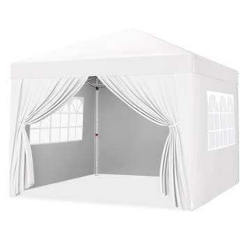 Yaheetech 10x10ft Pop-up Canopy with Sandbags and Wheeled Carry Bag, White