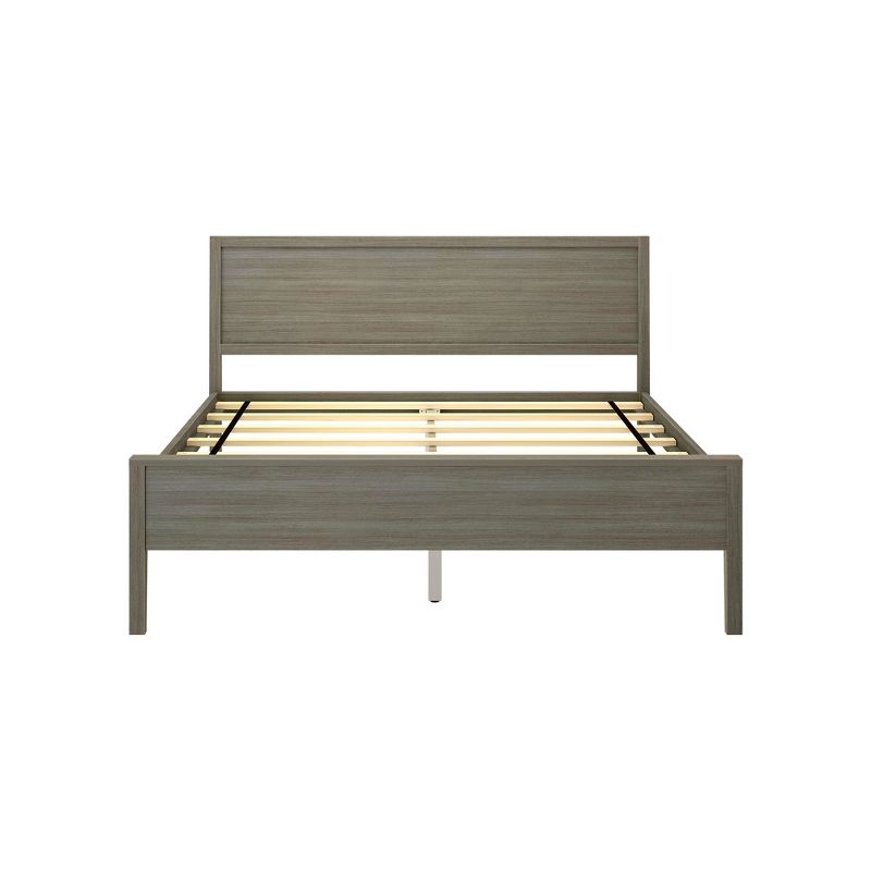 Max & Lily Kids Queen Bed, Solid Wood Bed Frame with Panel Headboard, Wood Slat Support, No Box Spring Needed, 3 of 6