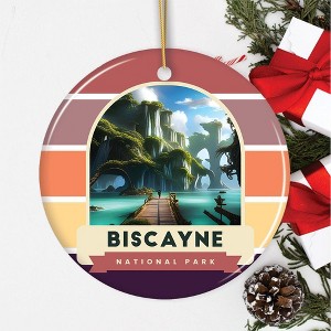 Biscayne National Park Retro Style Ornament, Florida Tourist Attraction and Gift| OrnamentallyYou - 1 of 4