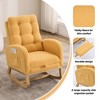 Akoasm Modern Rubber Wood Rocking Chair With High Back, Footrest For Living Room & Bedroom-Yellow - 4 of 4