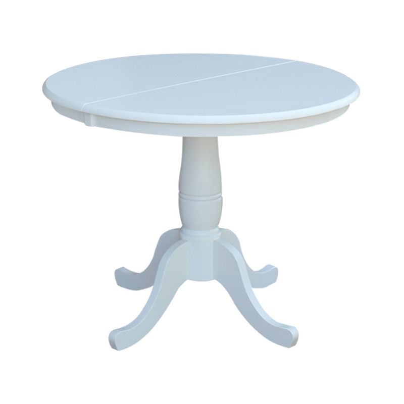 36" Kyle Round Top Pedestal Table with 12" Drop Leaf White - International Concepts, 5 of 9