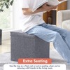 Ornavo Home Collapsible 15" Inch Square Storage Ottoman with Reversible Tray Lid - 4 of 4
