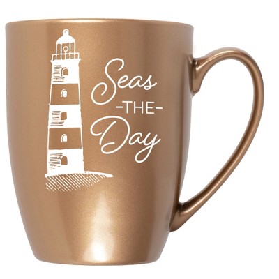 Elanze Designs Seas The Day Bronze 10 ounce New Bone China Coffee Cup Mug