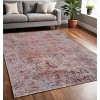 Red Gray And Pink Abstract Area Rug - 2 of 4