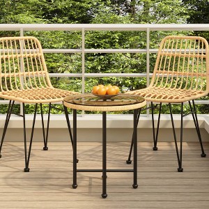 vidaXL Dining Table Transparent, Black - 1 of 4