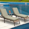 Aoodor 72 x 21 x 3 Inches Patio Chaise Lounger Cushions, Olefin Fabric Slipcovers with Sponge Foam, Set of 2 - 2 of 4